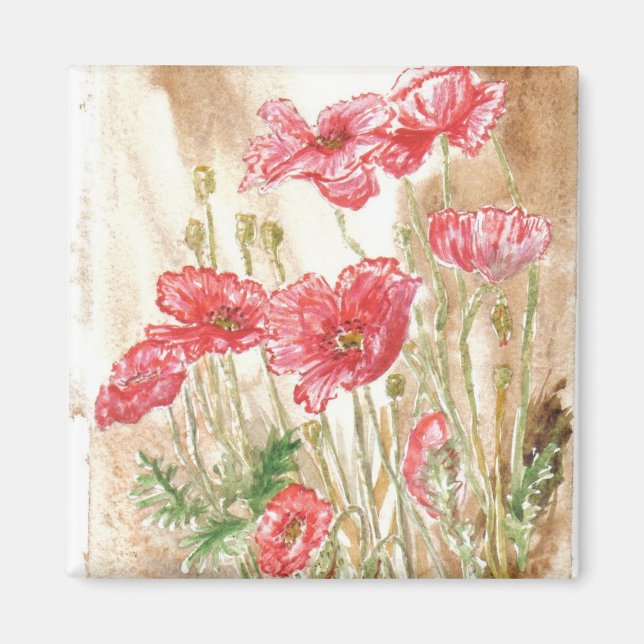 'Wilde Poppies' Magnet (Vorne)