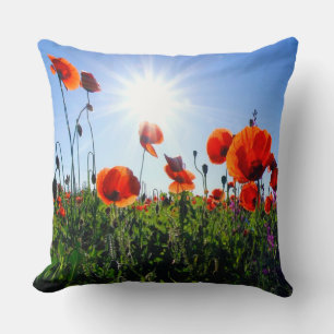 Wilde Red Poppies-Blume Kissen
