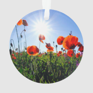 Wilde Red Poppies-Blume Ornament