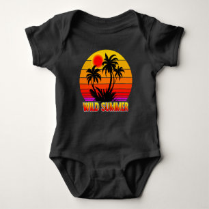 Wilde Retro-Sommer-Vibes mit Palmen-Design Baby Strampler