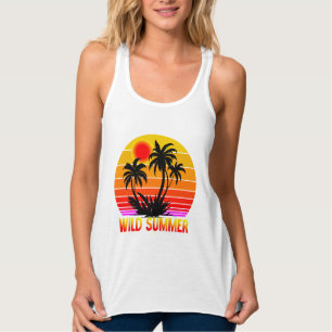 Wilde Retro-Sommer-Vibes mit Palmen-Design Tank Top