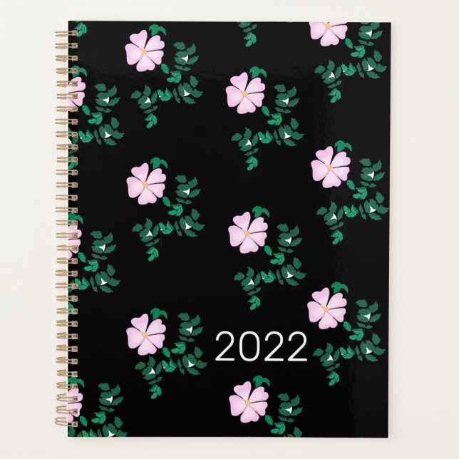 Wilde Rose 2022 - Blumenmuster Planer (Vorderseite)