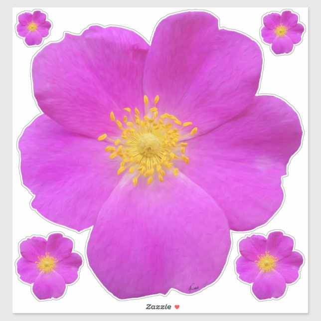 Wilde Rose 2 Aufkleber (Blatt)