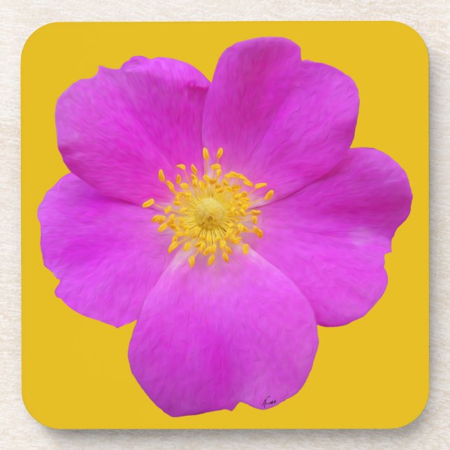 Wilde Rose 2 Getränkeuntersetzer (Vorderseite)