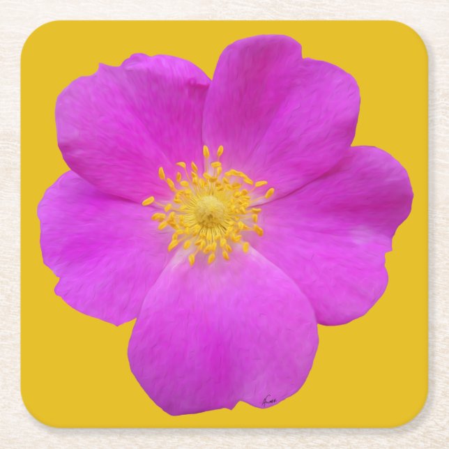 Wilde Rose 2 Rechteckiger Pappuntersetzer (Vorderseite)