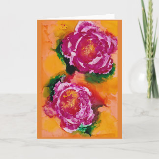 "Wilde Rose" - Alkoholtink Kunst Karte