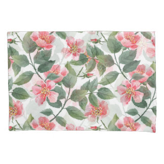 Wilde Rose Aquarellblume Nahtlos Kissenbezug