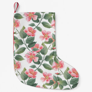 Wilde Rose Aquarellblume Nahtlos Kleiner Weihnachtsstrumpf
