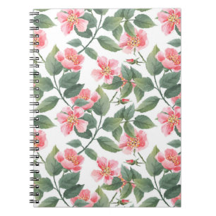 Wilde Rose Aquarellblume Nahtlos Notizblock