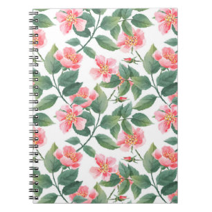 Wilde Rose Aquarellmuster nahtlos. Blume, l Notizblock
