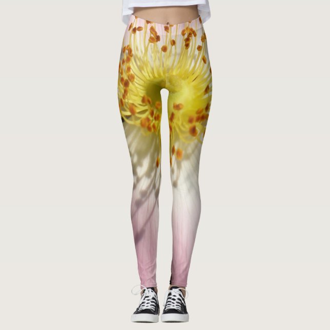 Wilde Rose Blume Leggings (Vorderseite)