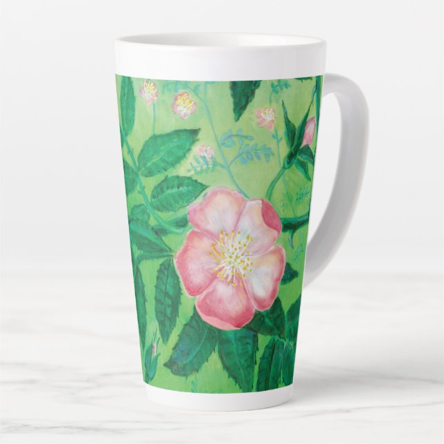 Wilde Rose Blume Milchtasse (Rechte Ecke)