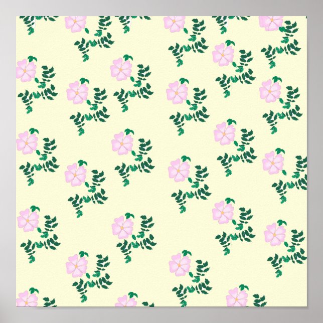 Wilde Rose Blume Poster (Vorne)