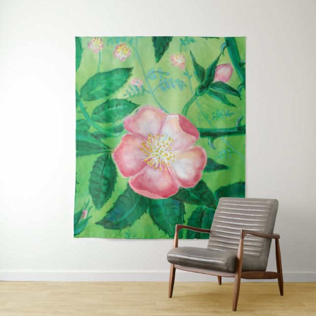 Wilde Rose Blume Wandteppich (Beispiel)