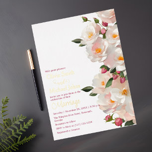 Wilde Rose Elegante Hunde Rose Einladung Hochzeit