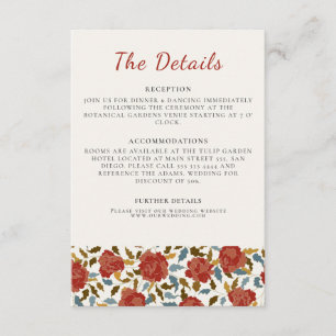 Wilde Rose Floral Petals Garden Affair Wedding Begleitkarte