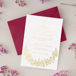 Wilde Rose Floral Petals Garden Affair Wedding Folieneinladung