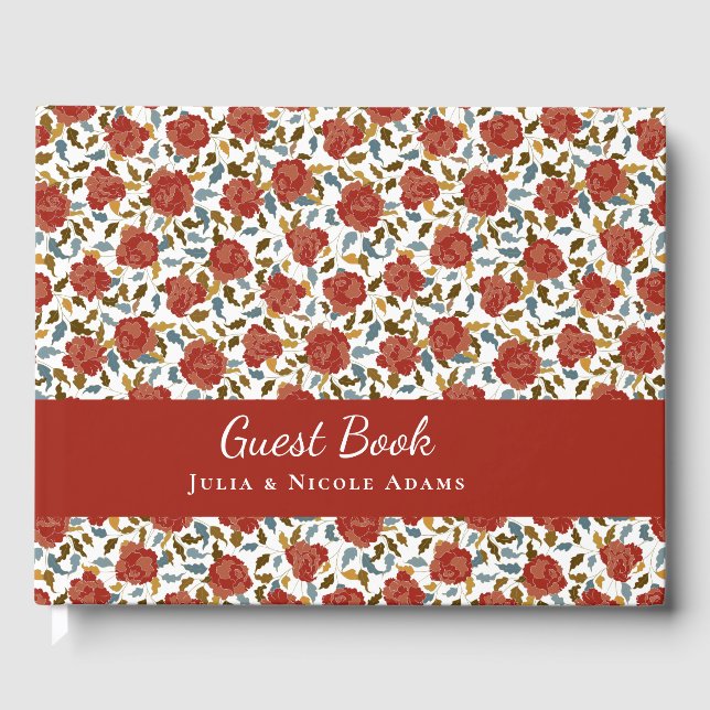 Wilde Rose Floral Petals Garden Affair Wedding Gästebuch (Vorderseite)