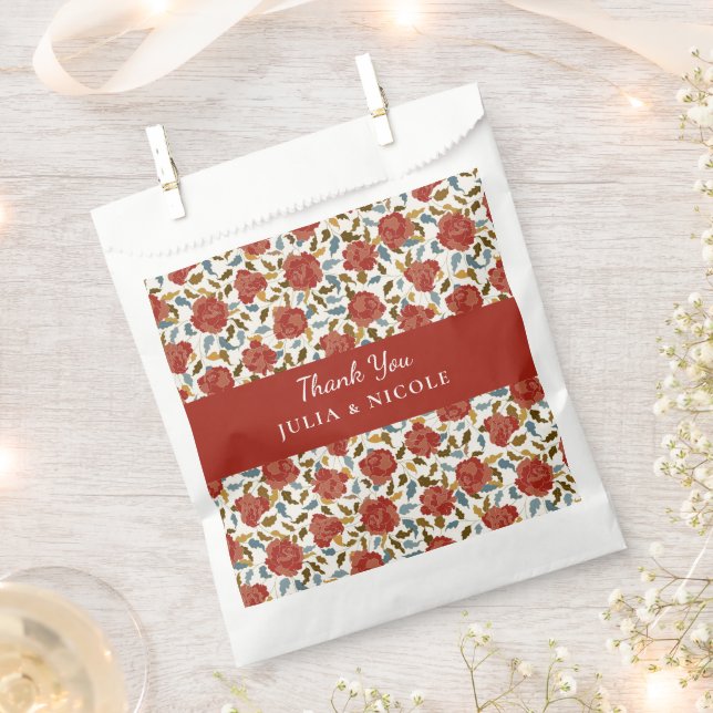 Wilde Rose Floral Petals Garden Affair Wedding Geschenktütchen (Ausgeschnitten)
