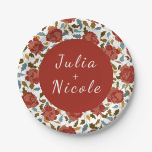 Wilde Rose Floral Petals Garden Affair Wedding Pappteller