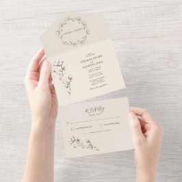 Wilde Rose Hochzeit in einer Hochzeit All In One Einladung