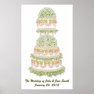 Wilde Rose Hochzeitstorte Poster