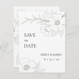 Wilde Rose im Spiel Save the Date einfach Postkarte