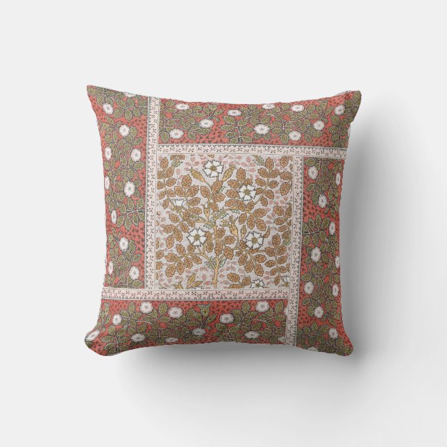 Wilde Rose Kunst Illustration Blume Vintag Kissen (Vorderseite)