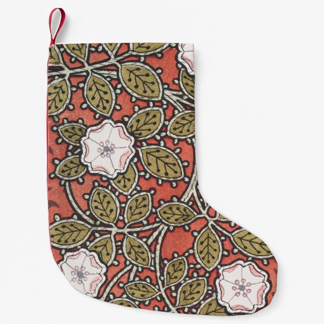 Wilde Rose Kunst Illustration Blume Vintag Kleiner Weihnachtsstrumpf (Vorderseite)