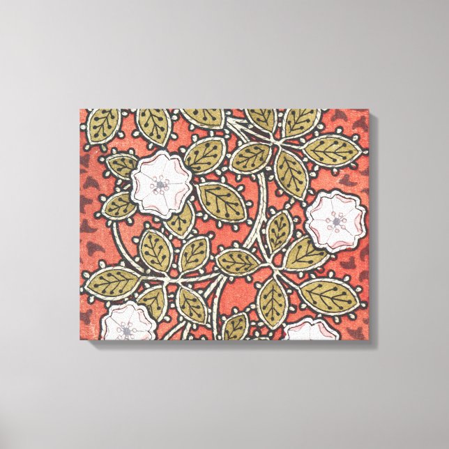 Wilde Rose Kunst Illustration Blume Vintag Leinwanddruck (Vorderseite)