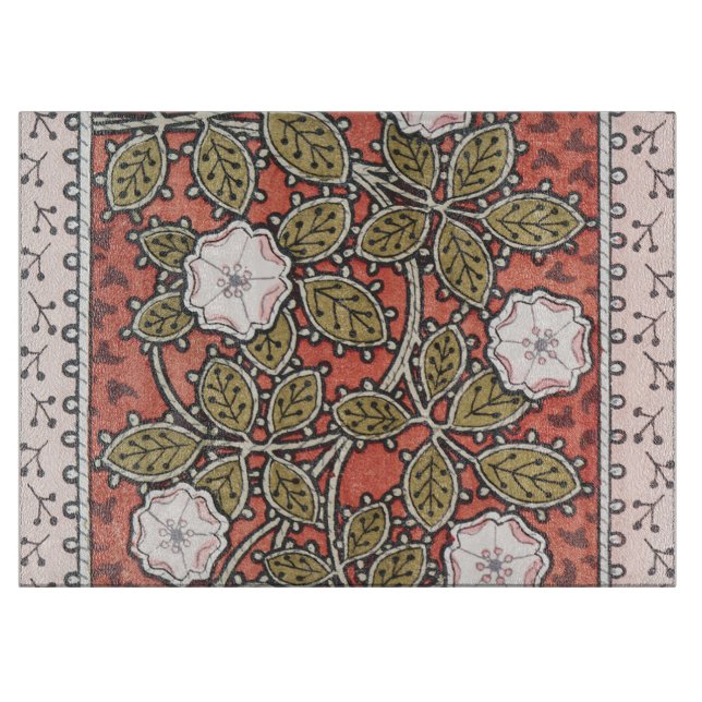 Wilde Rose Kunst Illustration Blume Vintag Schneidebrett (Vorderseite)