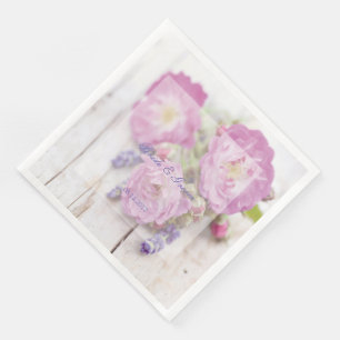 Wilde Rose & Lavendel Sommerhochzeit Serviette