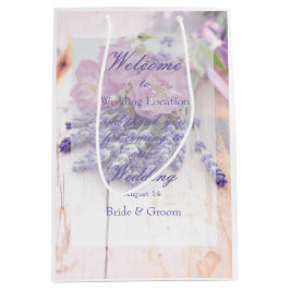 Wilde Rose & Lavender Sommer-Blume Hochzeit Mittlere Geschenktüte