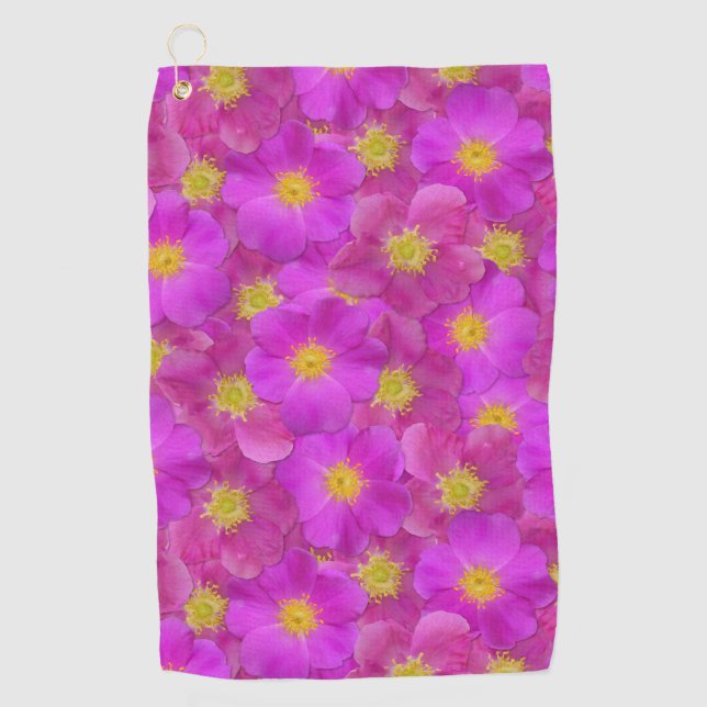 Wilde Rose Nahtloses Muster Golfhandtuch (Vorderseite)