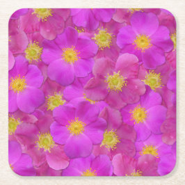 Wilde Rose Nahtloses Muster Rechteckiger Pappuntersetzer