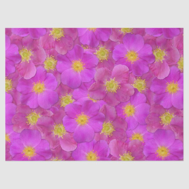 Wilde Rose Nahtloses Muster Seidenpapier (Vorderseite)