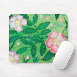 Wilde Rose Rosa Canina blühend Mousepad