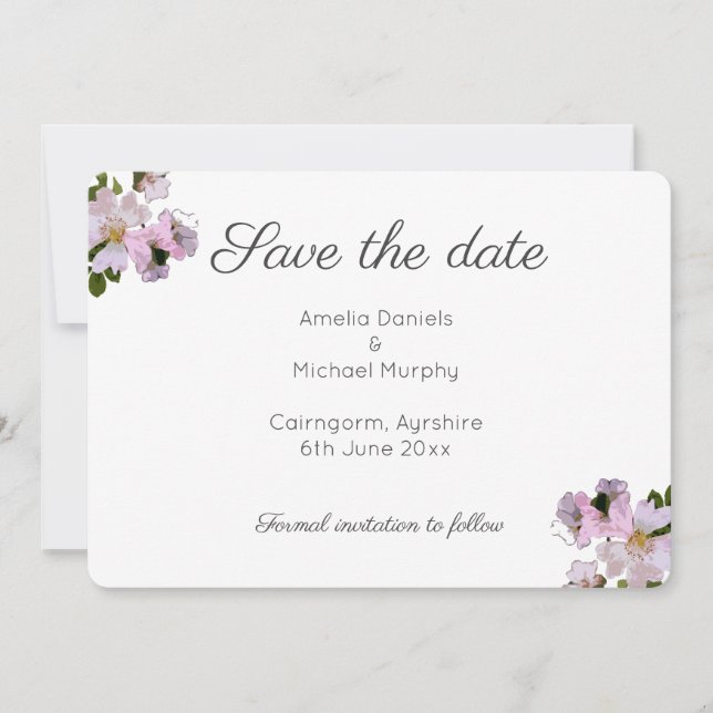 Wilde Rose Save the Date (Vorderseite)