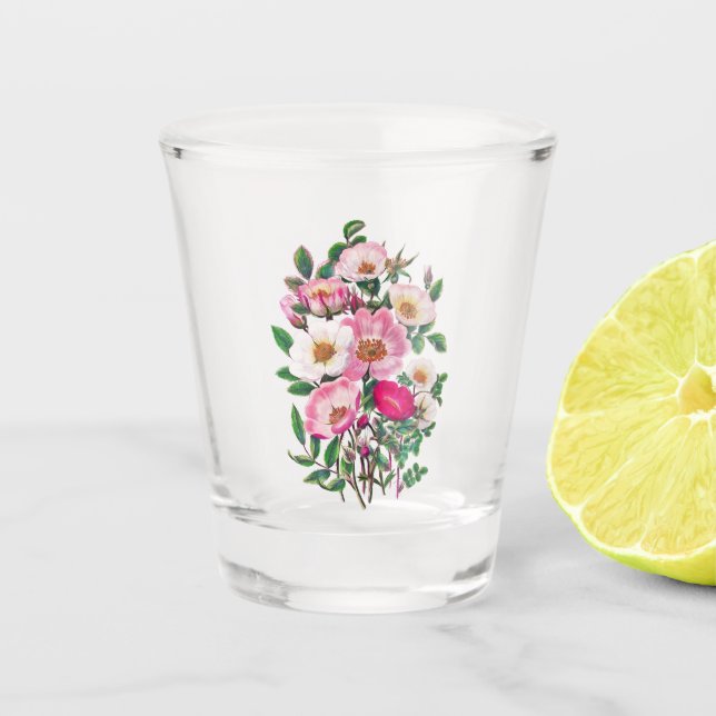 Wilde Rose Schnapsglas (Vorderseite)