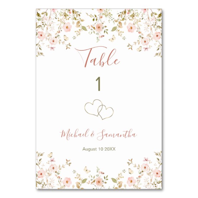 Wilde Rose Tischnummer (Vorderseite)