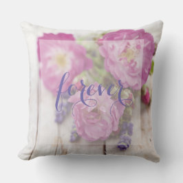 Wilde Rose und Lavendel Sommerhochzeit für immer B Kissen