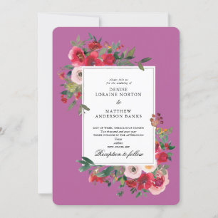 Wilde Rose und Rosenknospe rosa Farbe Einladung