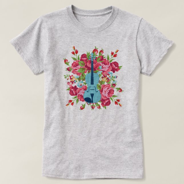 Wilde Rose Violine T - Shirt Frauen (Design vorne)