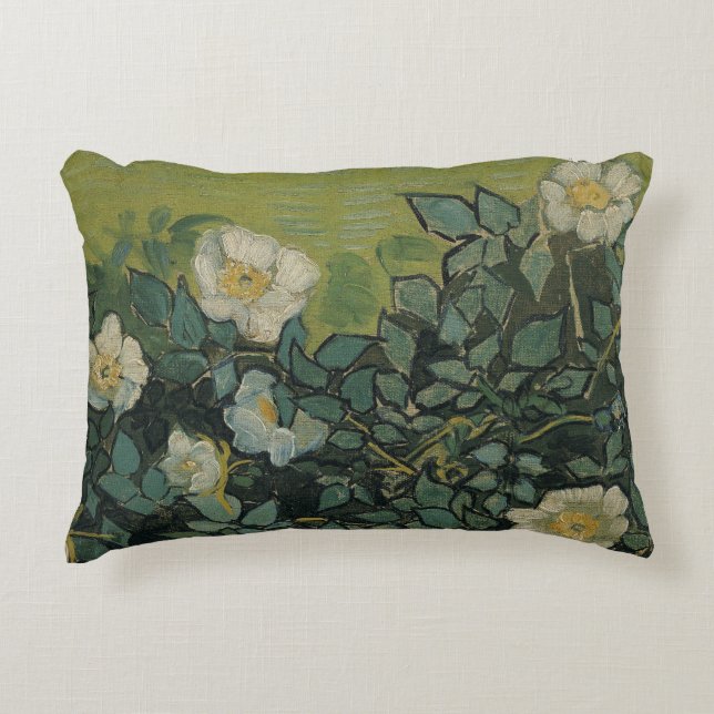 Wilde Rose von Vincent van Gogh Dekokissen (Vorderseite)