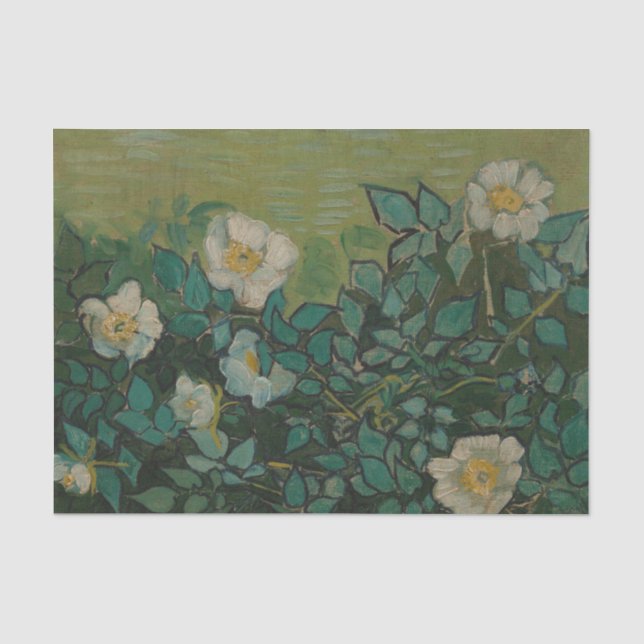 Wilde Rose von Vincent Van Gogh Tissue Paper Seidenpapier (Vorderseite)
