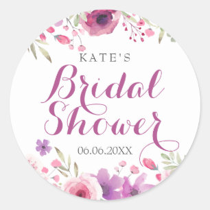 Wilde Rose Wasserfarbenes Brautparty Runder Aufkleber