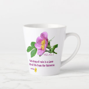 Wilde Rose Wildblume Regen Zitat Milchtasse