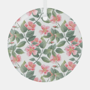 Wilde Rosen Aquarell Blumen Nahtlos Ornament Aus Glas