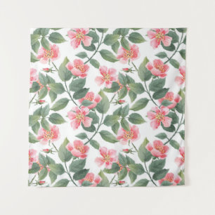 Wilde Rosen Aquarell Blumen Nahtlos Wandteppich