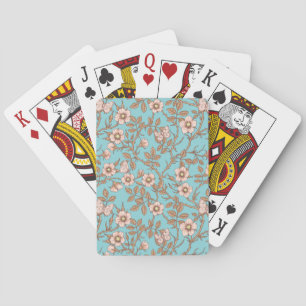 Wilde Rosen und Schmetterlinge /pink/brown/pool Spielkarten